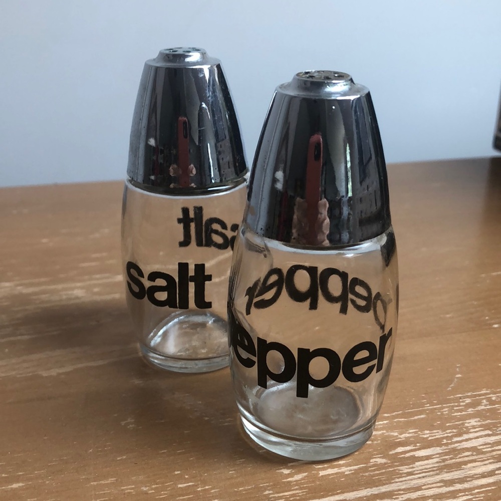 Set of glass s & p shakers